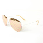 Victoria Beckham // Women's Santa Monica Classic Sunglasses // Matte White + Brown