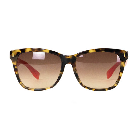 Fendi // Women's Square Cat Eye Sunglasses // Havana + Cherry