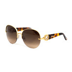 Chopard // Women's Happy Diamonds Sunglasses // Gold + Havana