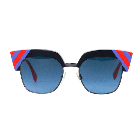 Fendi // Women's Waves Sunglasses // Blue + Red