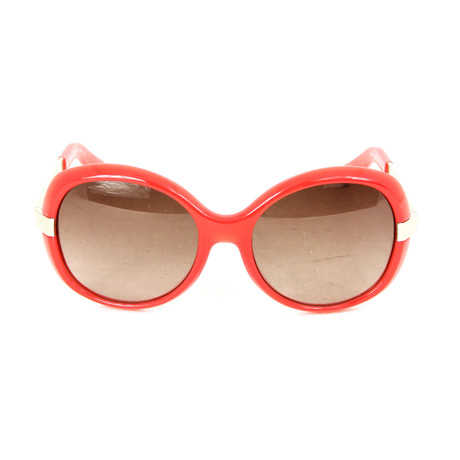 Chloe // Women's CE662S Round Sunglasses // Coral + Brown Gradient