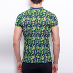 Digital Print Piquet Polo Shirt I // Green (S)