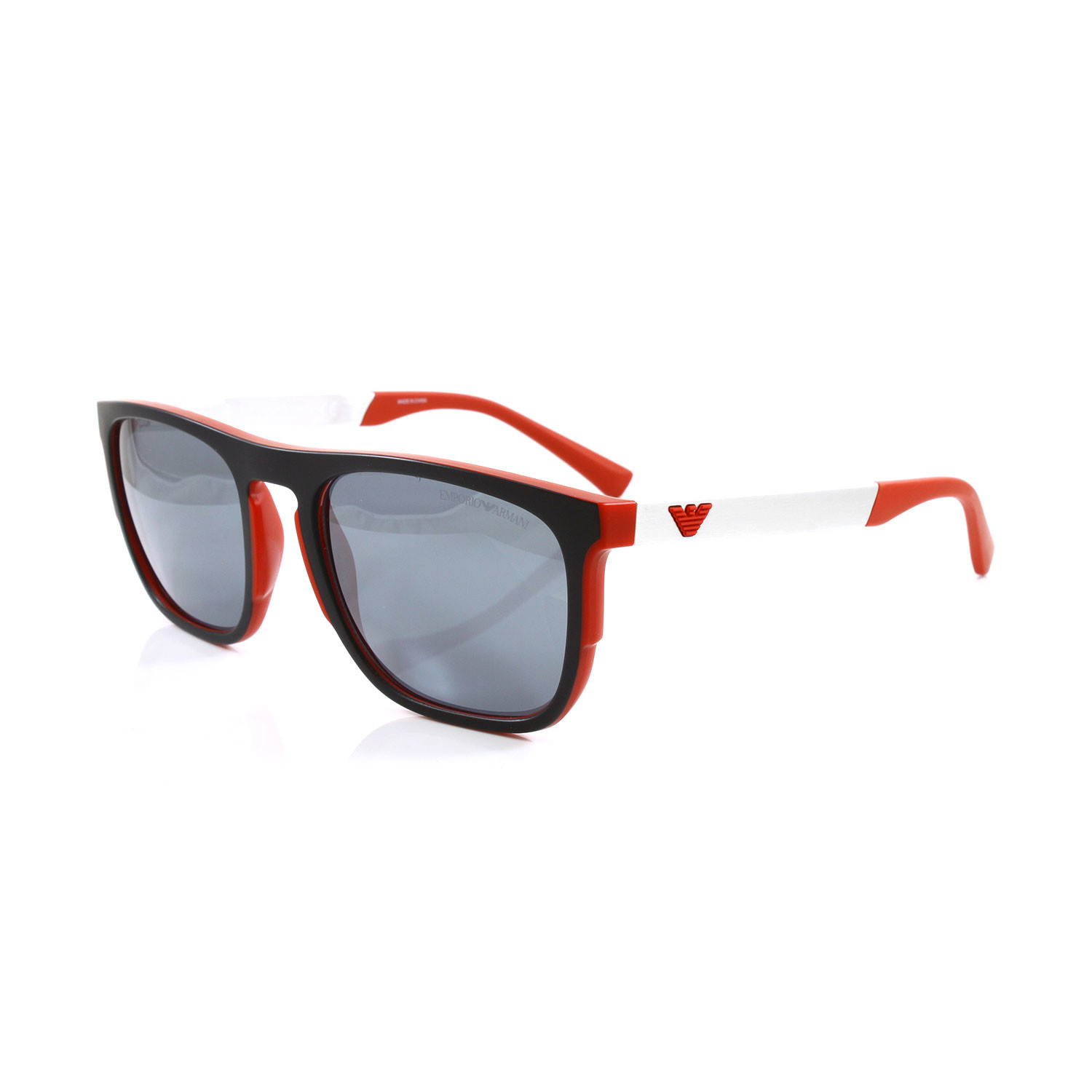 Emporio Armani // Men's EA4114 Sunglasses // Matte Black + Matte Red ...