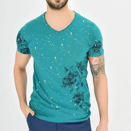 Splatter T-Shirt // Petrol (L)