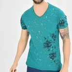 Splatter T-Shirt // Petrol (L)
