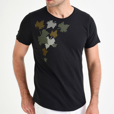 Maple Leaf T-Shirt // Navy Blue (M)