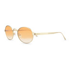 Unisex Nelson Sunglasses (Orange-White Lens + Gold Frame)