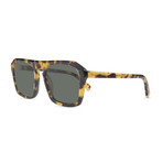 Unisex Murdoch Sunglasses (Green Lens + Light Tortoise Frame)