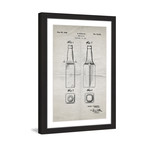 Beer Bottle 1933 // Old Paper Framed Painting Print (8"W x 12"H x 1.5"D)