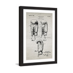 Boxing Gloves 1923 // Old Paper Framed Painting Print (8"W x 12"H x 1.5"D)