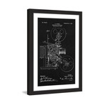 Projector 1902 // Black Paper Framed Painting Print (8"W x 12"H x 1.5"D)