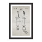 Beer Bottle 1933 // Old Paper Framed Painting Print (8"W x 12"H x 1.5"D)