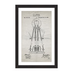 Edison Light 1881 // Old Paper Framed Painting Print (8"W x 12"H x 1.5"D)