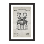 Coffee Grinder 1911 // Old Paper Framed Painting Print (8"W x 12"H x 1.5"D)