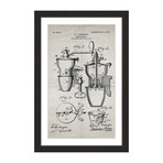 Coffee Mill 1905 // Old Paper Framed Painting Print (8"W x 12"H x 1.5"D)