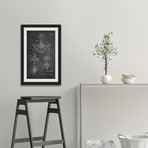 Boat Steering 1941 // Wheel Chalk Framed Painting Print (8"W x 12"H x 1.5"D)