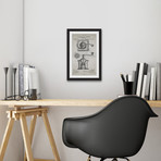 Coffee Mill 1885 // Old Paper Framed Painting Print (8"W x 12"H x 1.5"D)