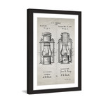 Lantern 1894 // Old Paper Framed Painting Print (8"W x 12"H x 1.5"D)