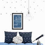 Hydrant 1903 // Blueprint Framed Painting Print (8"W x 12"H x 1.5"D)