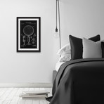 Globe 1892 // Black Paper Framed Painting Print (8"W x 12"H x 1.5"D)