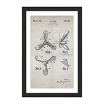 Ship Propeller 1933 // Old Paper Framed Painting Print (8"W x 12"H x 1.5"D)