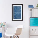 Microscope 1886 // Blueprint Framed Painting Print (8"W x 12"H x 1.5"D)