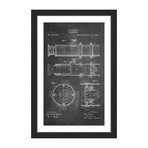 Telescope 1891 // Chalk Framed Painting Print (8"W x 12"H x 1.5"D)