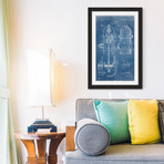 Hydrant 1903 // Blueprint Framed Painting Print (8"W x 12"H x 1.5"D)