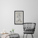 Velocipede 1880 // Old Paper Framed Painting Print (8"W x 12"H x 1.5"D)