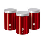 3-Piece Kitchen Canister Set // Burgundy Collection