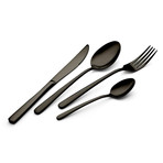 24-Piece Stainless Steel Cutlery Set (Black Mirror)