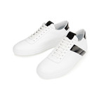 Striped Court Sneakers // White + Black (Euro: 45)