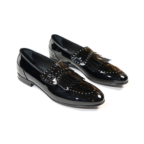 Studded Patent Loafer // Black Patent (Euro: 39)