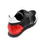 Genuine Leather Sneakers // Black + Red (Euro: 39)