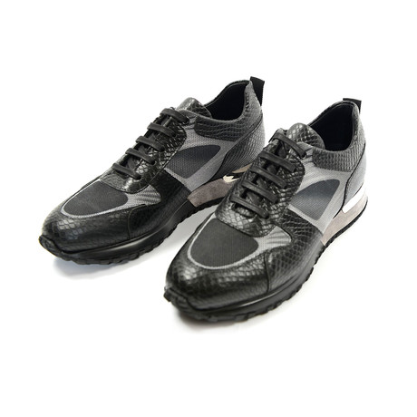 Contrasting Leather Sneakers // Black (Euro: 39)