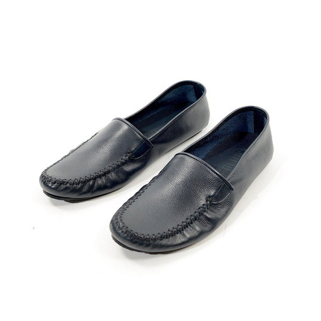 Leather Car Shoes // Navy (Euro: 39)