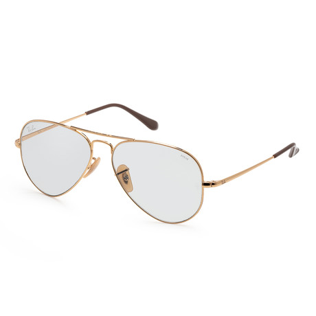 Unisex RB3689-001-T355 Sunglasses // Gold + Light Blue