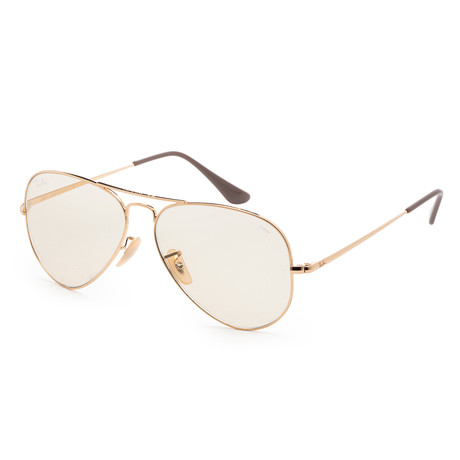 Unisex RB3689-001-T258 58mm Sunglasses // Gold + Light Rose