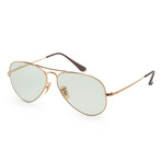 Unisex RB3689-001-T158 58mm Sunglasses // Gold + Light Green