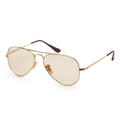 Unisex RB3689-001-T255 55mm Sunglasses // Gold + Light Rose