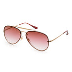 Unisex Sunglasses // Demi Gloss Gold + Brown Gradient + Pink Transparent