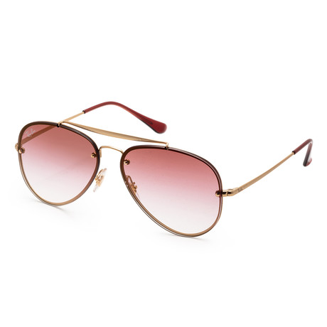 Unisex RB3584N-91400T58 Sunglasses // Demi Gloss Gold + Brown Gradient + Pink Transparent