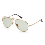 Unisex RB3689-001-T155 55mm Sunglasses // Gold + Light Green