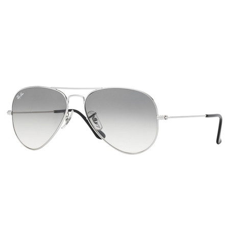 Unisex Aviator Sunglasses // Silver + Gray