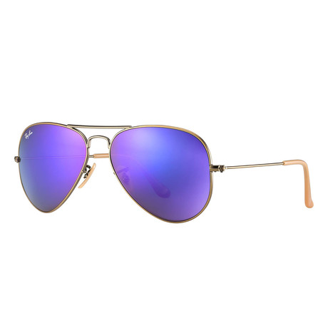 Unisex Flash Aviator Sunglasses // Gold + Violet