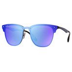 Unisex Blaze Clubmaster Sunglasses // Black + Blue Violet