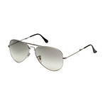Unisex Aviator Folding Sunglasses // Silver + Gray