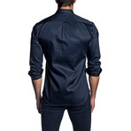 Pattern Cuff Woven Shirt // Navy (L)