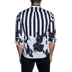 Striped Woven Shirt // Black (XL)