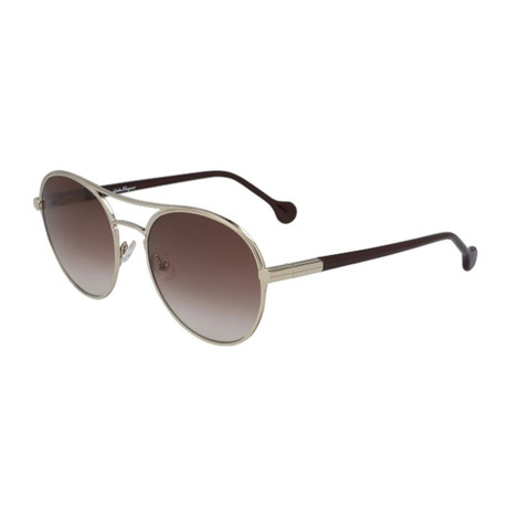 Ferragamo // Women's SF2174S-742 Sunglasses // Gold + Wine